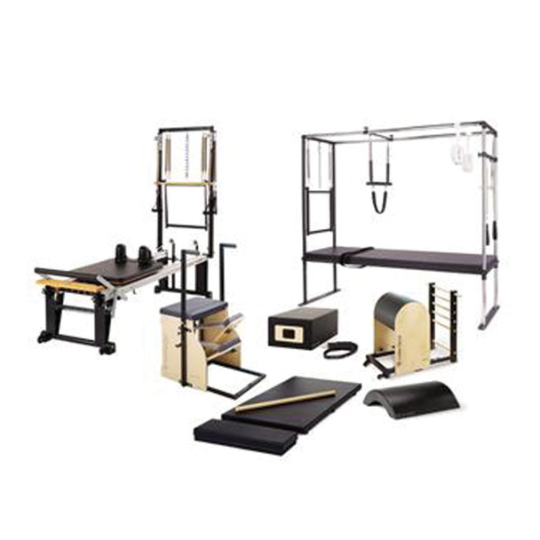 Merrithew ST-11046 Rehab Enhanced One-On-One Studio Bundle Includes 1 ea: Rehab V2 Max Plus Reformer, Cadillac Trapeze Table, Mat Converter, Padded Platform Extender, Reformer Box, Maple Roll-Up Pole, Split-Pedal Stability Chair, Ladder Barrel, Arc B
