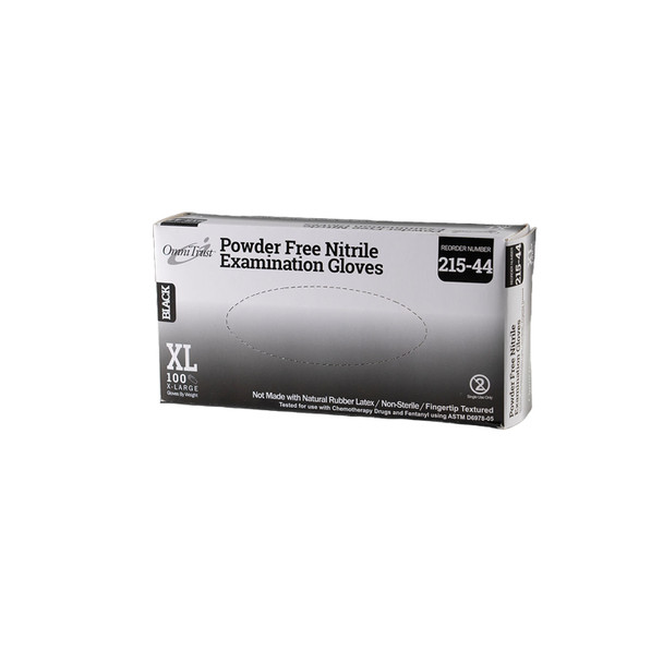 Omni International Corp. INTERNATIONAL OMNITRUST™ 215-44 Exam Glove, Nitrile, 5.0g, X-Large, Power Free (PF), Black, 100/bx, 10bx/cs (See additional pricing for drop ship orders less than 1,000 cs) (Any glove product purchased after 4/10/26 is non-re