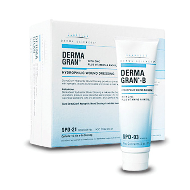 Gentell DERMAGRAN® SPD03 Wound Dressing, Hydrophilic-B, 3 oz Tube, 12/cs , case