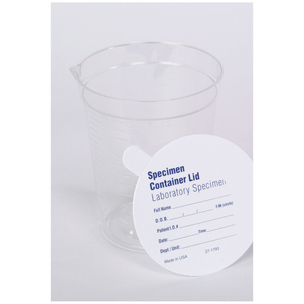 Medegen Medical Products, LLC GENT-L-KARE® 4629 Specimen Container, Pour Spout, No CID, Polypropylene Latex Free (LF), 25/bg, 20 bg/cs (40 cs/plt) , case