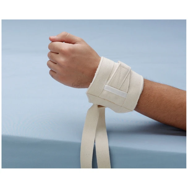 TIDI Products, LLC 2631 Posey Wrist/Ankle Restraint, One Size Fits Most, Strap Fastening, 1-Strap, Pediatric or Adult, Flannel, Tan (Continental US + HI Only) , pair