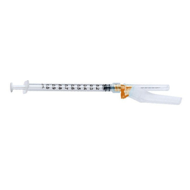 MediVena ONE-CARE® 2112 Luer-Lock Syringes, 1ml, w/ Safety Needles, 25Gx1’’ (25mm), 100/bx , box