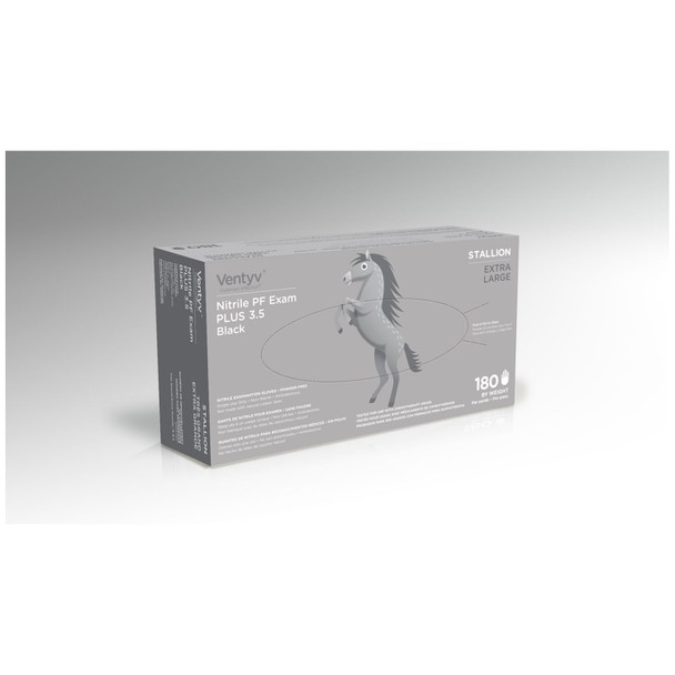 Ventyv 10337107 Glove, Exam, Nitrile, Powder-Free (PF), Polymer Coated, Textured Finger Tip, Chemotherapy Tested, Black, X-Large, 200/bx, 10 bx/cs (Continental US Only) (To be DISCONTINUED) (Any glove product purchased after 4/10/26 is non-returnable
