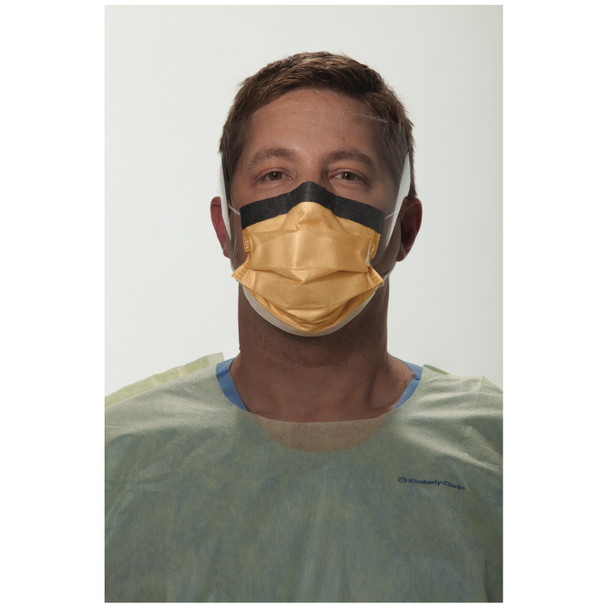 O&M Halyard 28800 Procedure Mask, Wraparound Visor, Fog-Free, Earloop, Orange, 25/bx, 4 bx/cs (US Only) , case