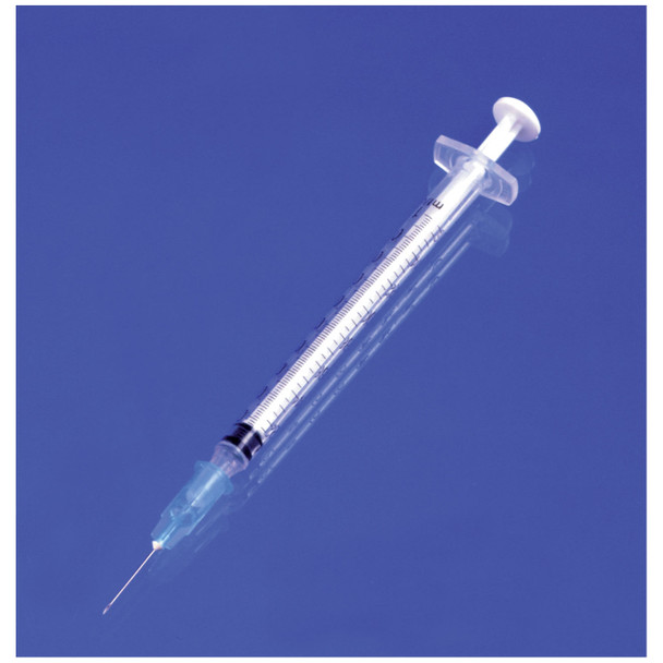 Exel Corporation 26043 Tuberculin Syringe, 1cc with Needle, 26G x ½in., Low Dead Space Plunger, Luer Slip, 100/bx, 10 bx/cs , case
