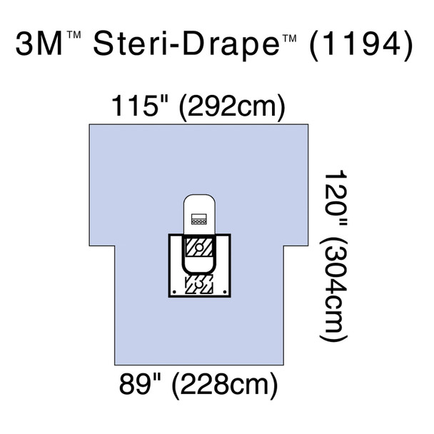 Solventum Corporation STERI-DRAPE™ 1194 Arthroscopy Sheet, Fluid Collection Pouch, 89in. x 120in., 2 Exit Ports, Tube & Cord Organizer, 3M Biocade Fabric, 5/cs (Continental US+HI Only) , case