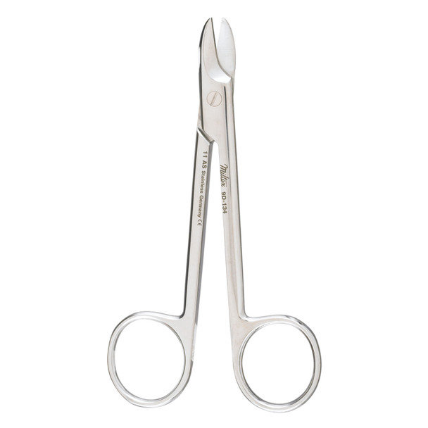 Integra Miltex 9D-134 Wire Cutting Scissors, 4¼in., One Serrated Blade, Curved , each