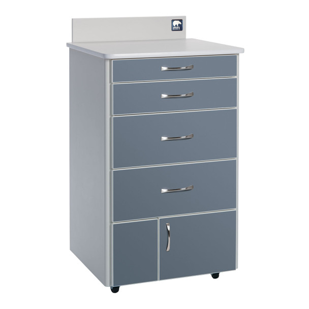 MTI - Medical Technology Industries, Inc. MTC-BS-205 MTC-BS Mobile Cabinet, 4-Drawer, 2-Door, Laminate-Dove Grey, Trim-White (DROP SHIP ONLY) (Continetal US & Canada) , each