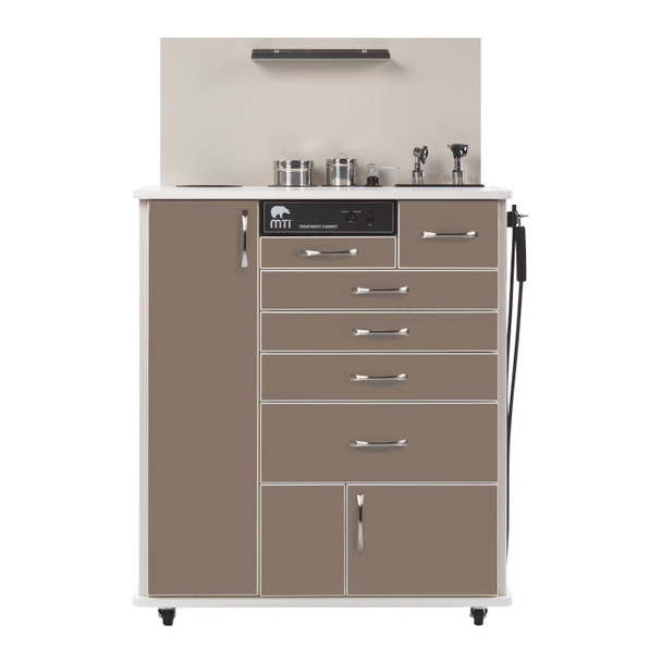 MTI - Medical Technology Industries, Inc. TC100DS-101-207 TC100DS ENT Cabinet, Stand-up with Side Storage, Standard Configuration 1, Laminate-Shadow, Trim-White (DROP SHIP ONLY) (Continetal US & Canada) , each