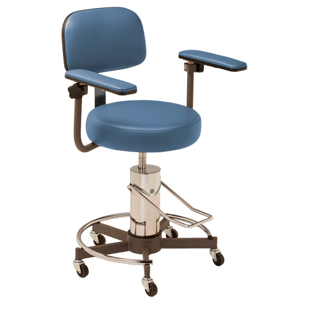 MTI - Medical Technology Industries, Inc. 331-00-221 Stool, Hydraulic Pump with Twin Arms & Ergo Backrest, Premium-Blue Ridge (DROP SHIP ONLY) (Continetal US & Canada) , each