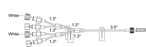 QF140 ICU Medical Mini Quadrafuse Administration Set 25/Ca