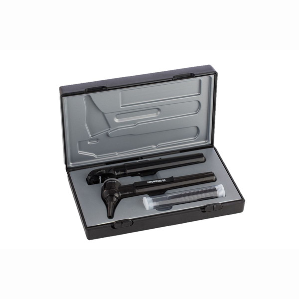 2131-202 Riester Pocket F.O. 2.5V XL Otoscope & 2.5V HL Ophthalmoscope, AA Handle, Black, in Case, E-Scope