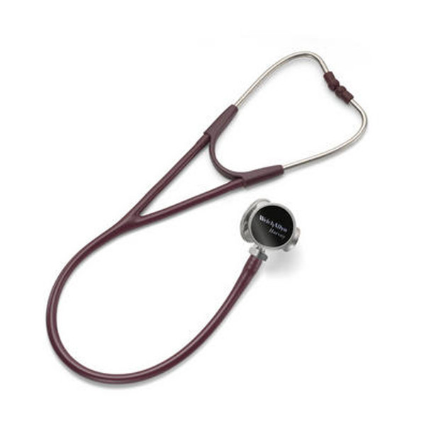 Hillrom 5079-322 Harvey Deluxe Triple Head Stethoscope, Burgundy, 28in. (US Only) , each
