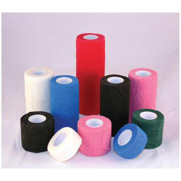 AMD-Medicom A2061-A Cohesive Bandage, 2in. x 5 yds, Non-Sterile, Assorted Colors: Red, Blue, White, Individually Wrapped, 36/bx , box