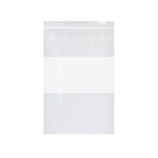 Dukal Corporation ZIP58WB Zip Bag, Clear with White Block, 2 mil, 5in. x 8in., 1000/cs , case