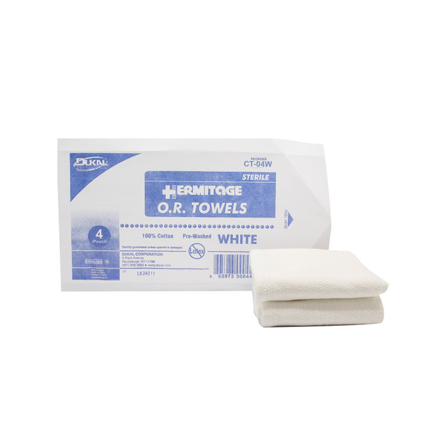 Dukal Corporation CT-04W OR Towel, 17” x 26”, Sterile 4s, White, 4/pk, 20 pk/cs , case