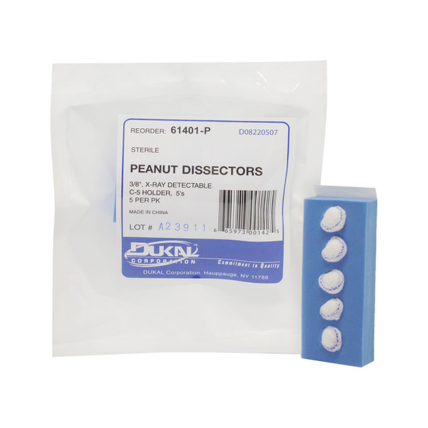 Dukal Corporation 61401-P Peanut Dissectors, 3/8in., Sterile, 5/pk, 40 pk/cs , case