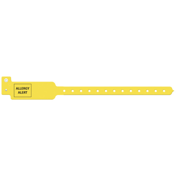 Medical ID Solutions 3106AA Wristband, Adult/ Pediatric, 10in., Tri-Laminate, Allergy Alert, Yellow, 250/bx , box