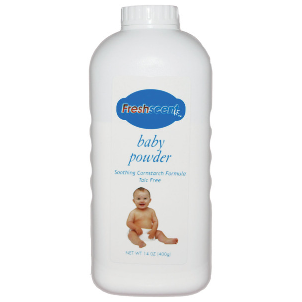 New World Imports WORLD IMPORTS FRESHSCENT™ PCS14 Baby Powder, Talc-Free, Soothing Cornstarch Formula, 14 oz, 24/cs , case