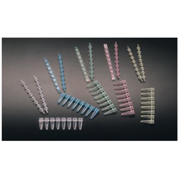 Simport Scientific AMPLITUBE™ T320-2N Reaction Strip with Attached Individual Caps, Flat Cap, Natural, 125/cs , case