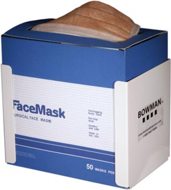 FB-040 Bowman Manufacturing Company, Inc. Face Mask Dispenser, Tie Style, Holds One Box of Tie Style Face Masks, Keyholes For Wall Mounting, White Powder Coated Metal, 8 in. W x 6 in. H x 5 1/4 in. D, 12/cs (Made in USA)