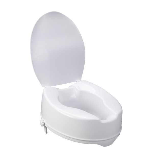 12067 Drive Medical Raised Toilet Seat with Lock and Lid, 6"