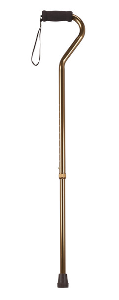 rtl10307 Drive Medical Foam Grip Offset Handle Walking Cane, Bronze