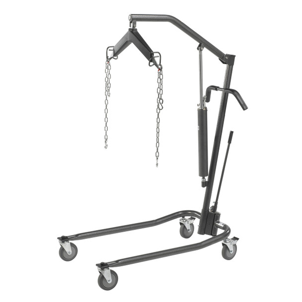 13023sv Drive Medical Hydraulic Patient Lift with Six Point Cradle, 5" Casters, Silver Vein
