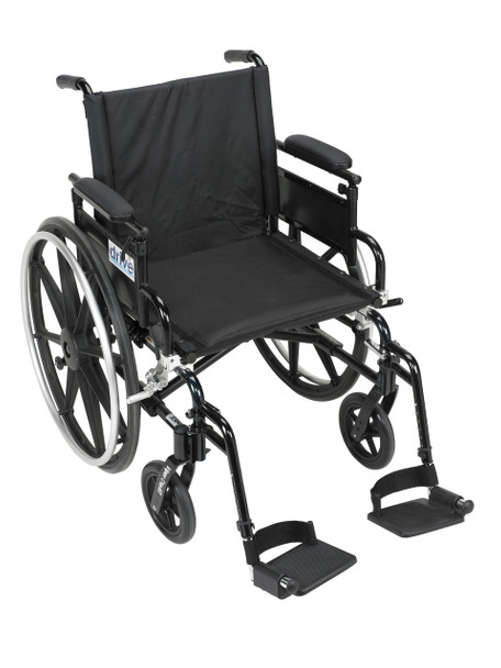 pla418fbdaarad-sf Drive Medical Viper Plus GT Wheelchair with Flip Back Removable Adjustable Desk Arms, Swing away Footrests, 18" Seat