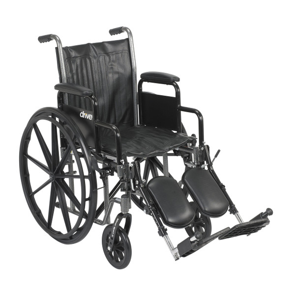 ssp216dda-elr Drive Medical Silver Sport 2 Wheelchair, Detachable Desk Arms, Elevating Leg Rests, 16" Seat