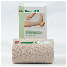 55977400 Patterson Medical Rosidal K Short Stretch Bandage, 5.5 yds (5m) Long Single Roll Width 1.57" (4cm)