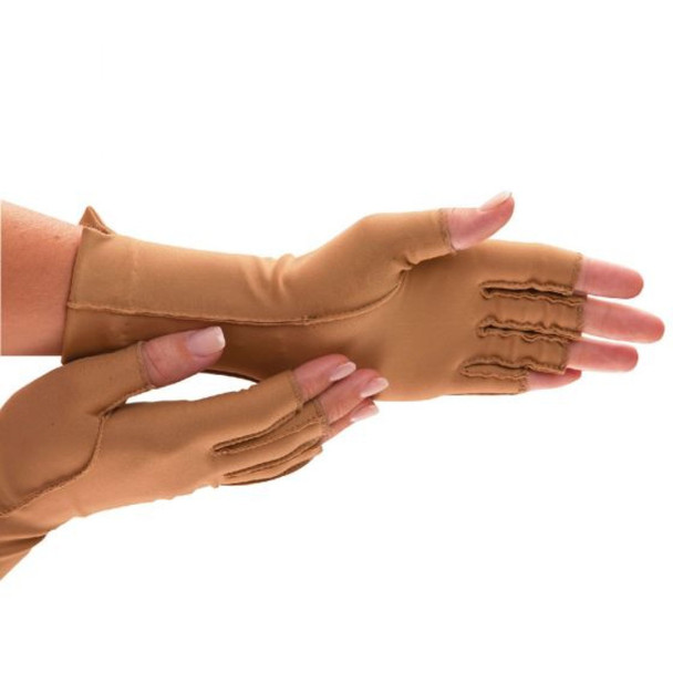556596 Patterson Medical Isotoner Therapeutic Gloves, Open Finger, Pair, Medium