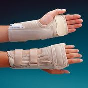 A6121 Patterson Medical Rolyan D-Ring Wrist Brace with MCP Support, Left, X-Small