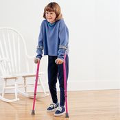 609003 Performance Health Walk-Easy Forearm Crutches, Pediatric, Neon Pink