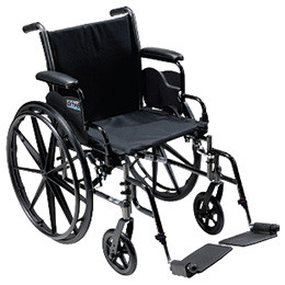 565462 Patterson Medical Drive Cruiser III Lightweight, Dual Axle Wheelchair, 16" x 16", Footrests, Removable Desk Arms