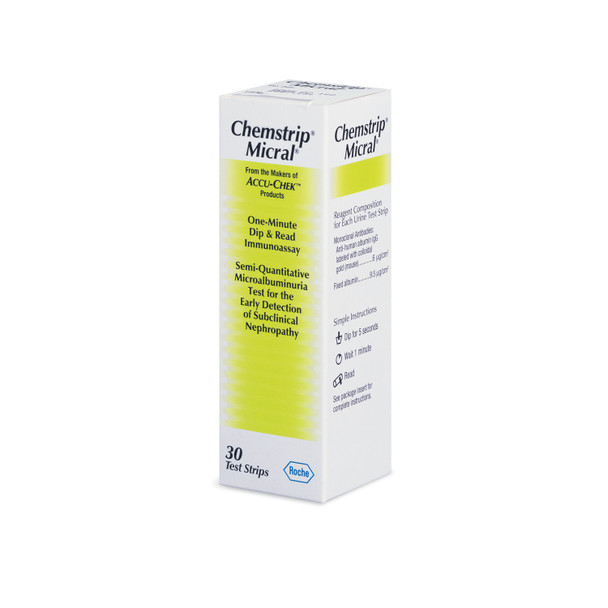 Roche Diagnostics Corp. CHEMSTRIP® 11544039160 Chemstrip Micral®, CLIA Waived, 30/vial (Short-Dated; Non-Returnable) (Ships on ice) (Continental US Only) , each