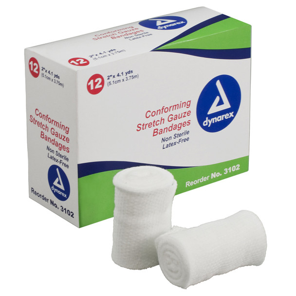 3102 Dynarex Stretch Gauze Bandage Roll N/S 2In 8/12/CA 96
