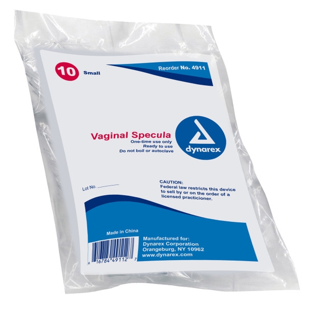 4911 Dynarex Vaginal Specula Disposable Small 10/10/CA