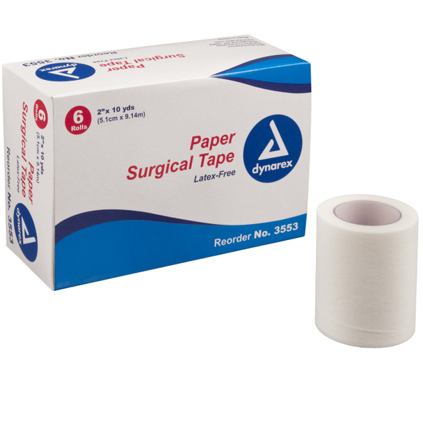 3553 Dynarex Surgical Tape Paper 2Inx10 YDS 6/BX 12BX/CA