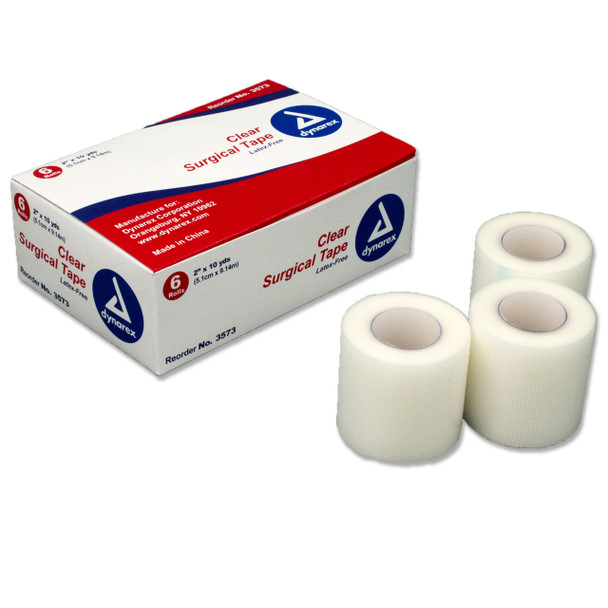 3573 Dynarex Surgical Tape Transparent 2Inx10 YDS 6/BX 12BX/CA