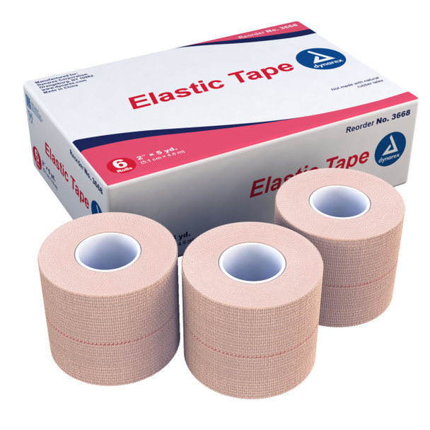 3668 Dynarex Elastic Tape 2In X 5 YDS 6/Box 12 Boxes/Case