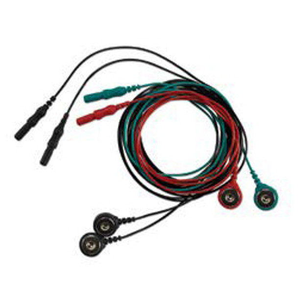 1411548 Natus - Nicolet Snap Lead with green button snap/lead wire/TP connectors, 24"(0.6m) lead wire length, 1/pkg