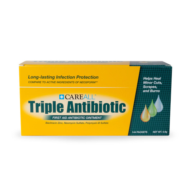 New World Imports WORLD IMPORTS CAREALL® TAOP9 Triple Antibiotic Ointment, 0.9g, Compared to the Active Ingredients in Neosporin®, 144/bx, 12 bx/cs (Not Available for sale into Canada) , case