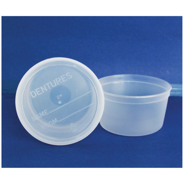 GMAX Industries, Inc. GP75009 Denture Cup, with Lid, Translucent, 25/slv, 10 slv/cs (24 cs/plt) , case