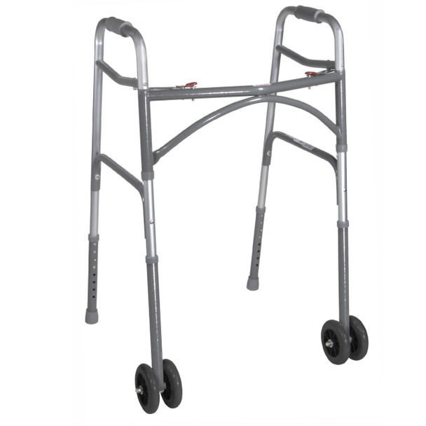 10220-1ww Drive Medical Heavy Duty Bariatric Two Button Walker with Wheels