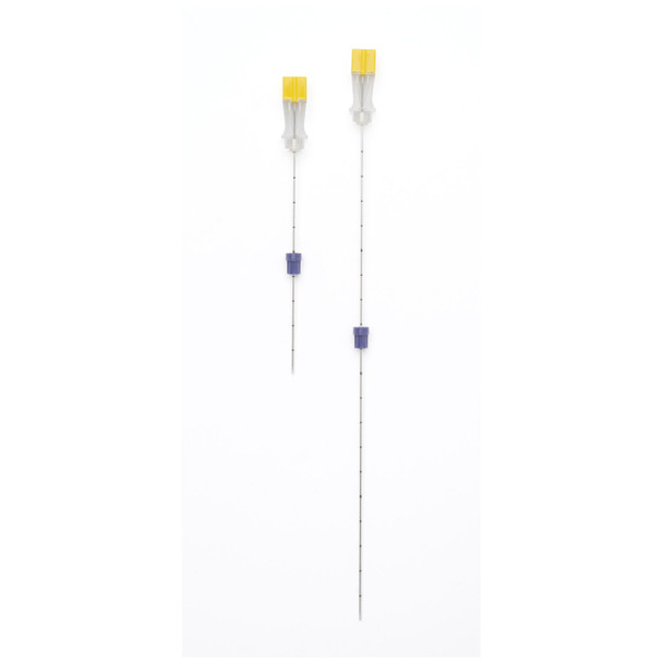 Myco Medical RELI® CHE20G601 Chiba Point, Metric Marks, Echogenic with Depth Stopper, 20G x 6\in., Yellow, Sterile, 25/bx (Not Available for sale into Canada) (US Only) , box