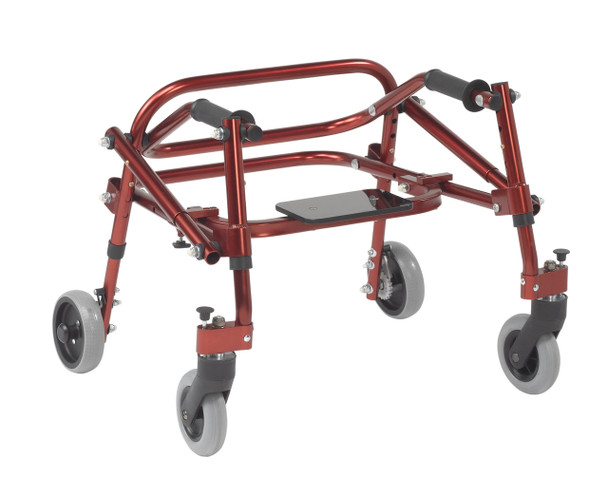 ka1200s-2gcr Inspired by Drive Nimbo 2G Lightweight Posterior Walker with Seat Extra Small Castle Red