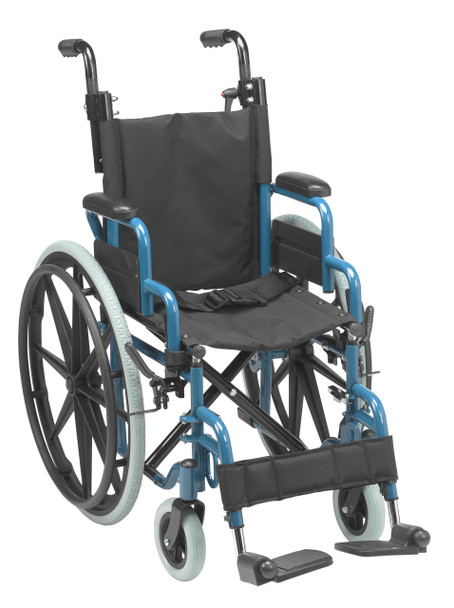 wb1400-2gjb Inspired by Drive Wallaby Pediatric Folding Wheelchair 14" Jet Fighter Blue