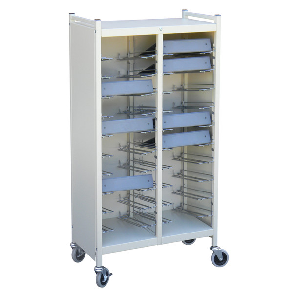 Omnimed, Inc. BEAM® OMNICART® 264562-BG Cabinet Style Flat Storage Rack, 20 Chart Capacity, 10 Tier, 53\in.H x 27½\in.W x 15\in.D , each