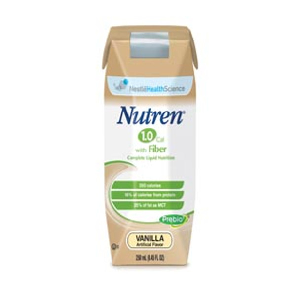 Nestle Healthcare Nutrition NUTREN® 1.0 FIBER WITH PREBIO™ 9871616056 Nutren® 1.0 with Fiber, Unflavored, 250 mL Tetra Prisma, 24/cs (144 cs/plt) (Minimum Expiry Lead is 90 days) (Continental US Only) , case